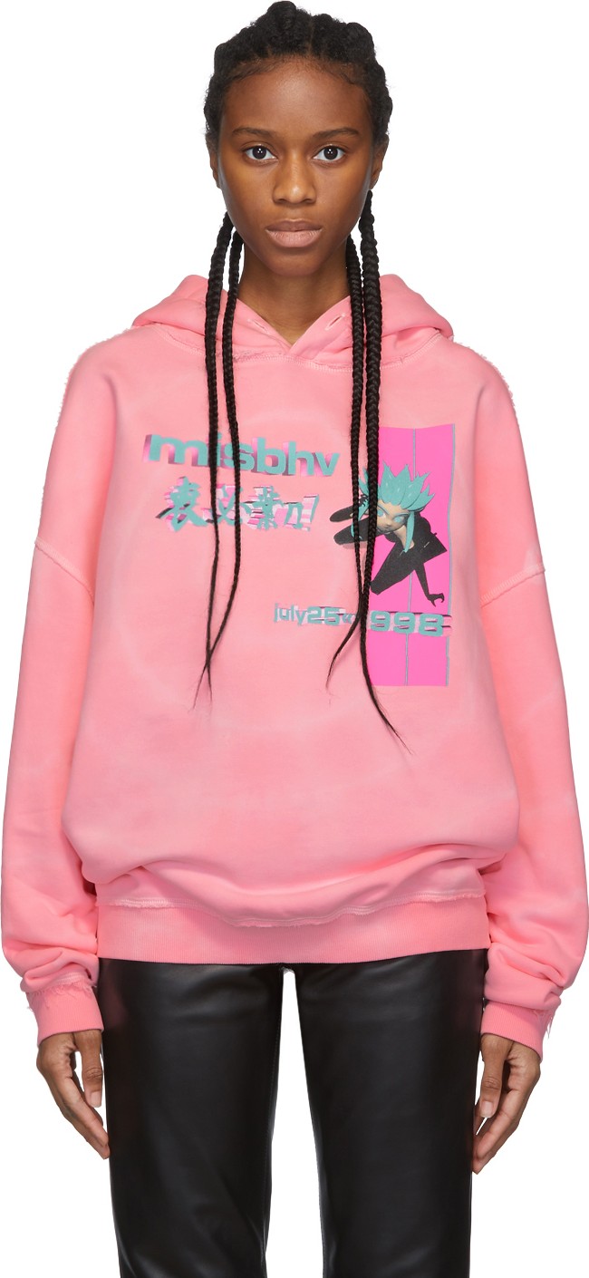 Misbhv Pink Tie-Dye Anime Hoodie