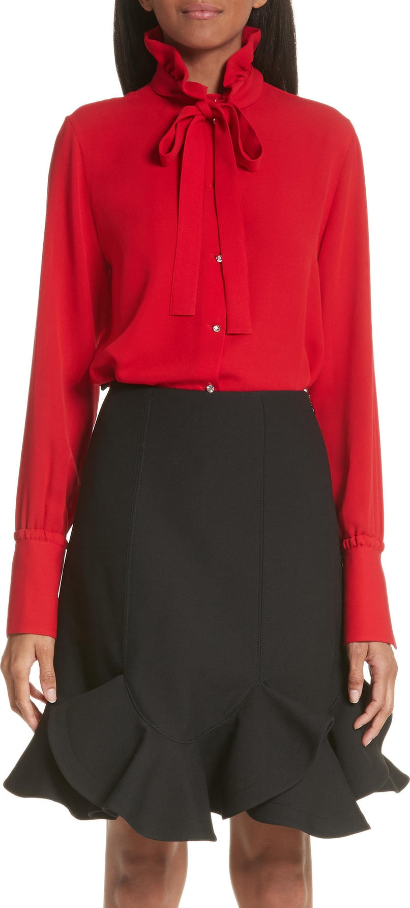 Valentino Tie Neck Silk Georgette Blouse