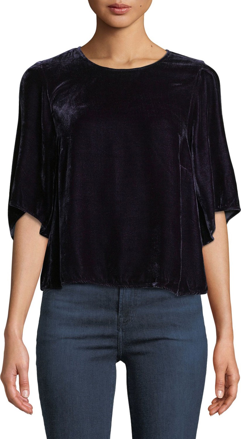 Velvet By Graham & Spencer Andi Velvet Crewneck Top