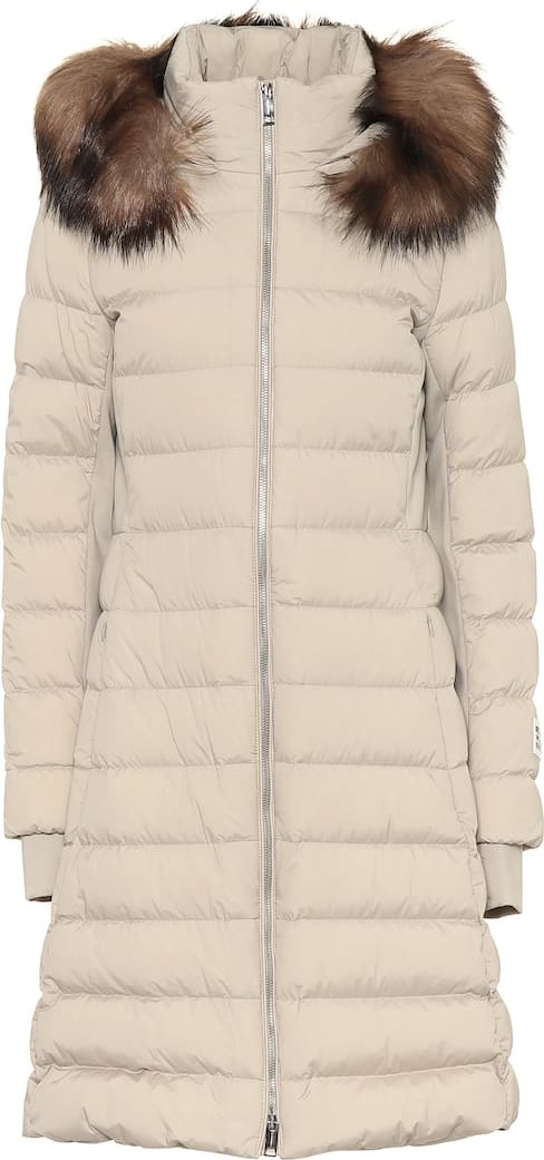 Burberry London England Faux-fur trimmed down coat