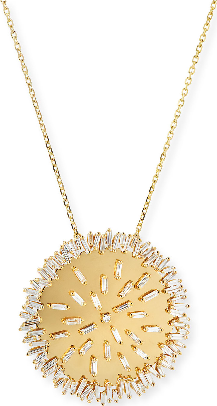 Suzanne Kalan 18k Medallion Diamond Pendant Necklace