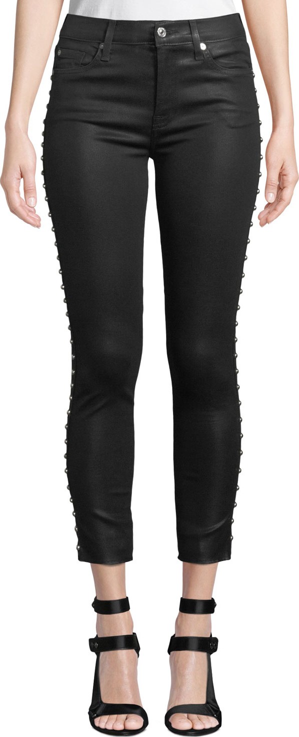 7 For All Mankind The Ankle Skinny Side-Stud Jeans