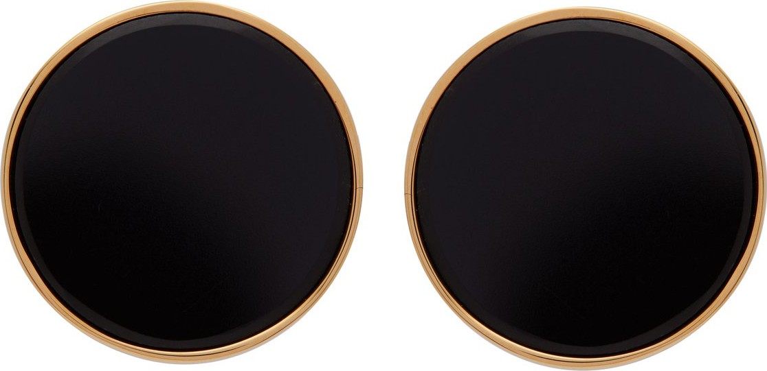 Jil Sander Circlular onyx stud earrings