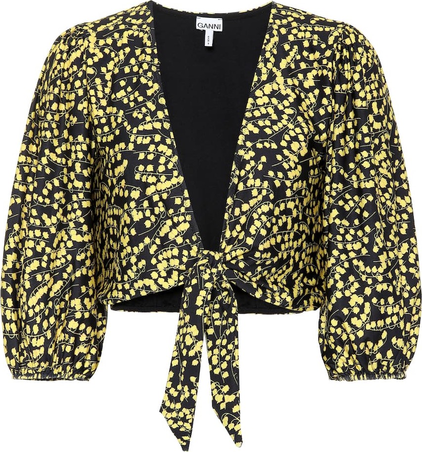 Ganni Floral crop top