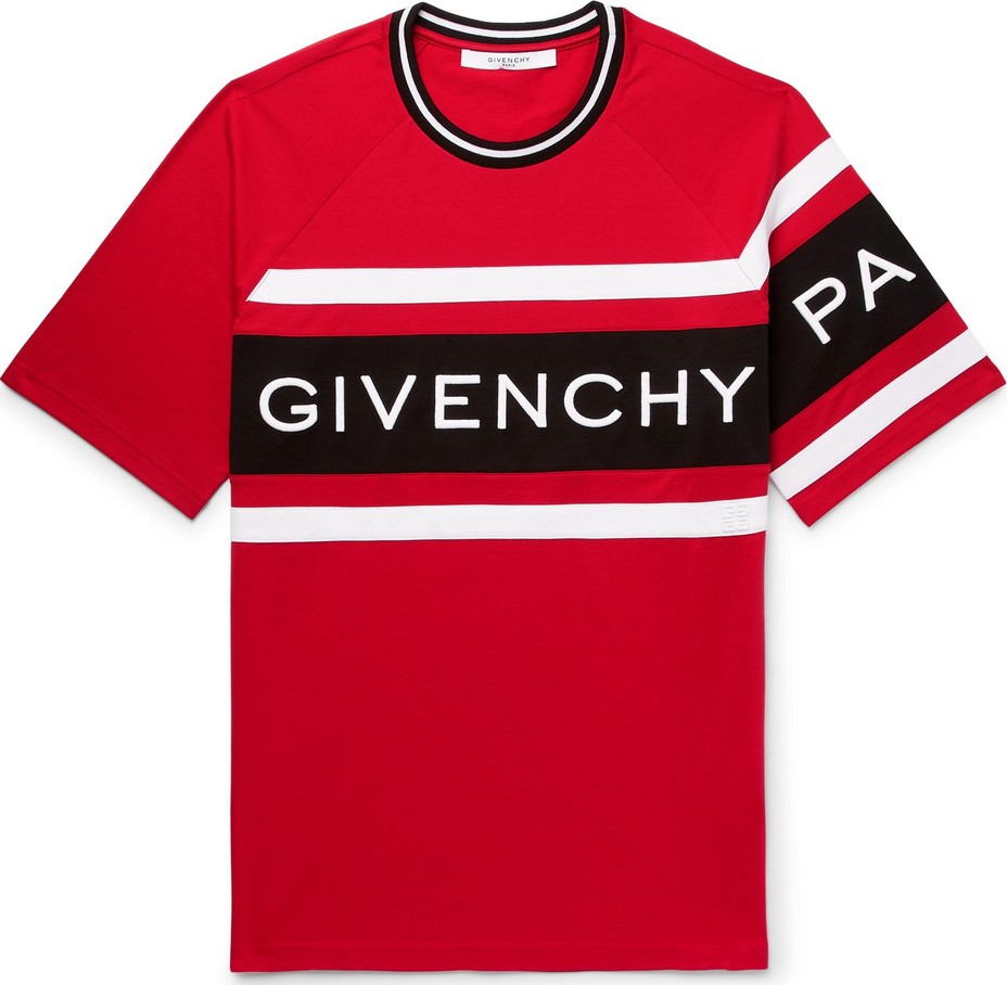 Givenchy Slim-Fit Logo-Embroidered Striped Cotton-Jersey T-Shirt