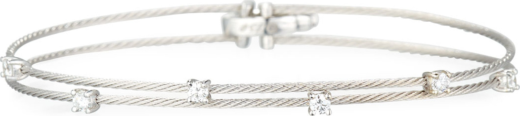 Paul Morelli 18k White Gold Six-Diamond Bracelet, 0.36 TCW