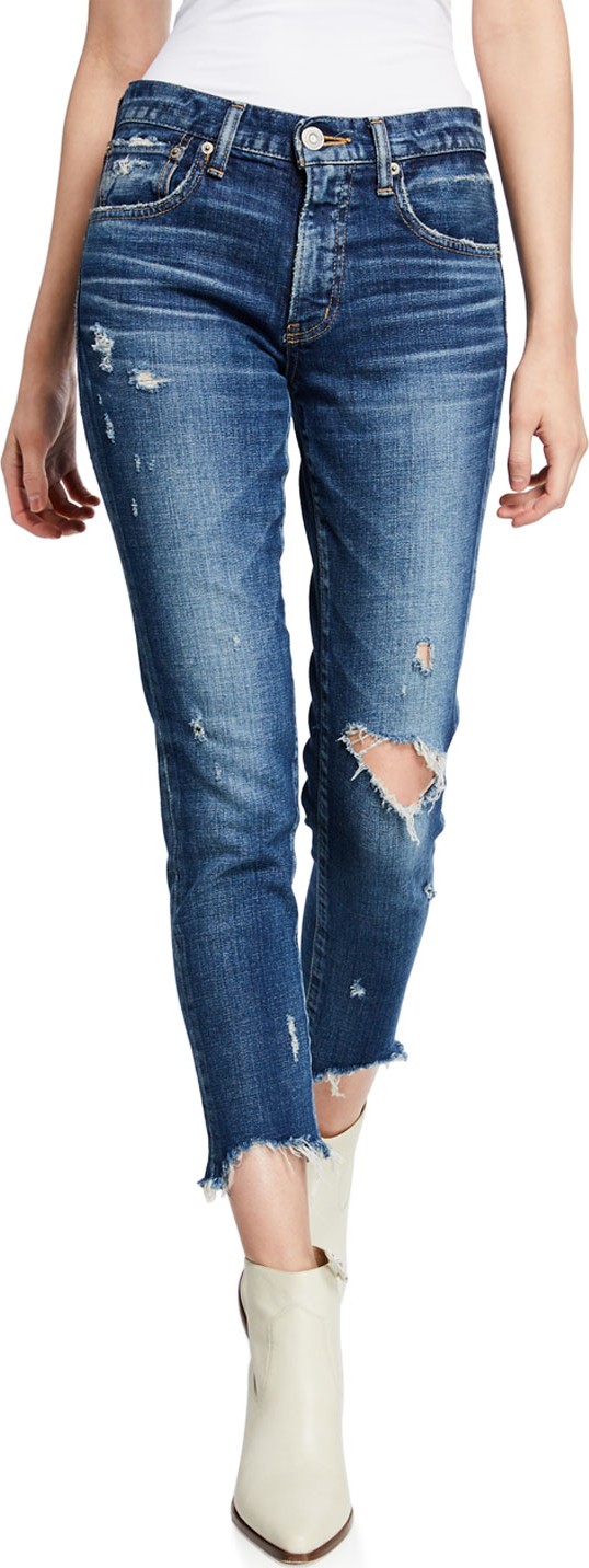 Moussy Glendele Distressed Cropped Skinny Jeans