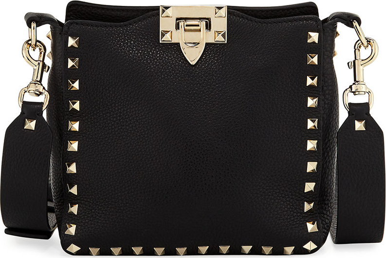 Valentino Rockstud Mini Vitello Stampa Leather Hobo Bag