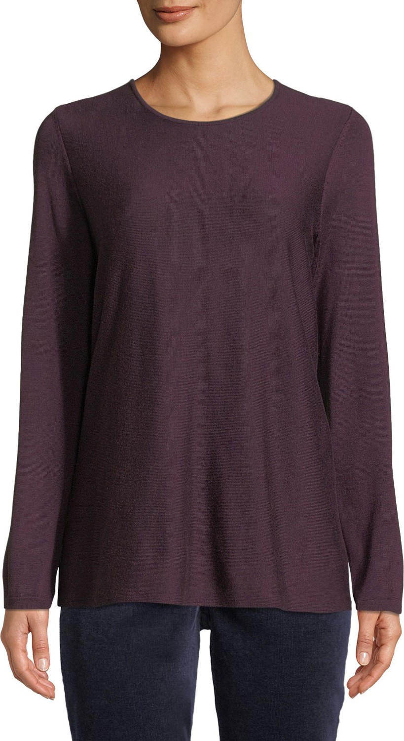 Eileen Fisher Tencel®/Silk Round-Neck Sweater