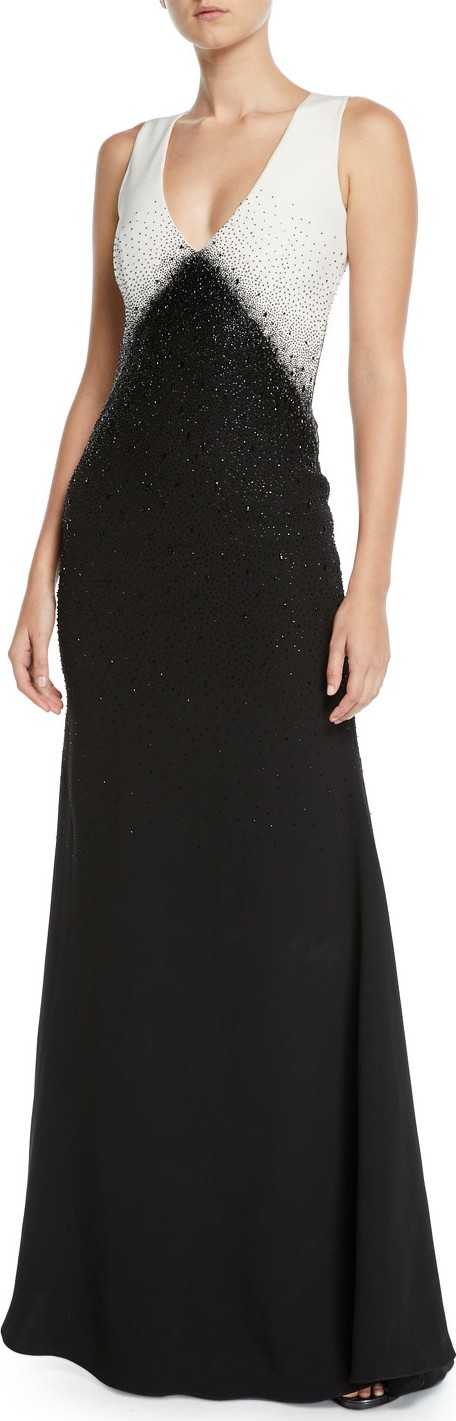 Ahluwalia Toiny Sleeveless Colorblocked Sequined Gown Ahluwalia Toiny Sleeveless Colorblocked Sequined Gown