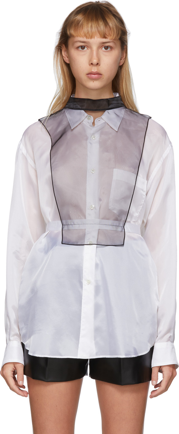 Maison Margiela Black Organza Overlay Tank Top