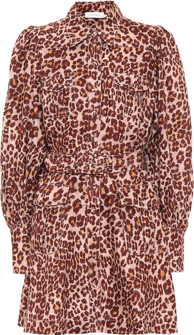 Zimmermann Leopard-print linen dress