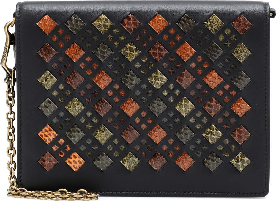 Bottega Veneta Snakeskin and leather clutch