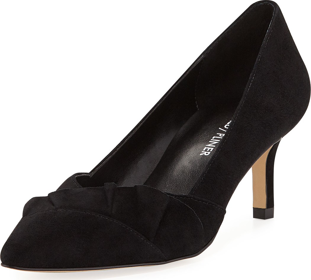 Donald J Pliner Fayer Kitten-Heel Ruffle Pumps