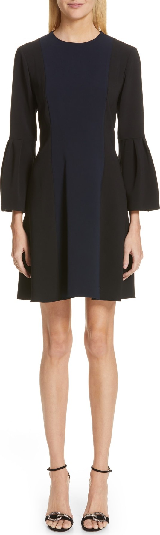 Sachin & Babi Sachin & Babi Colorblock Bell Sleeve Evening Dress