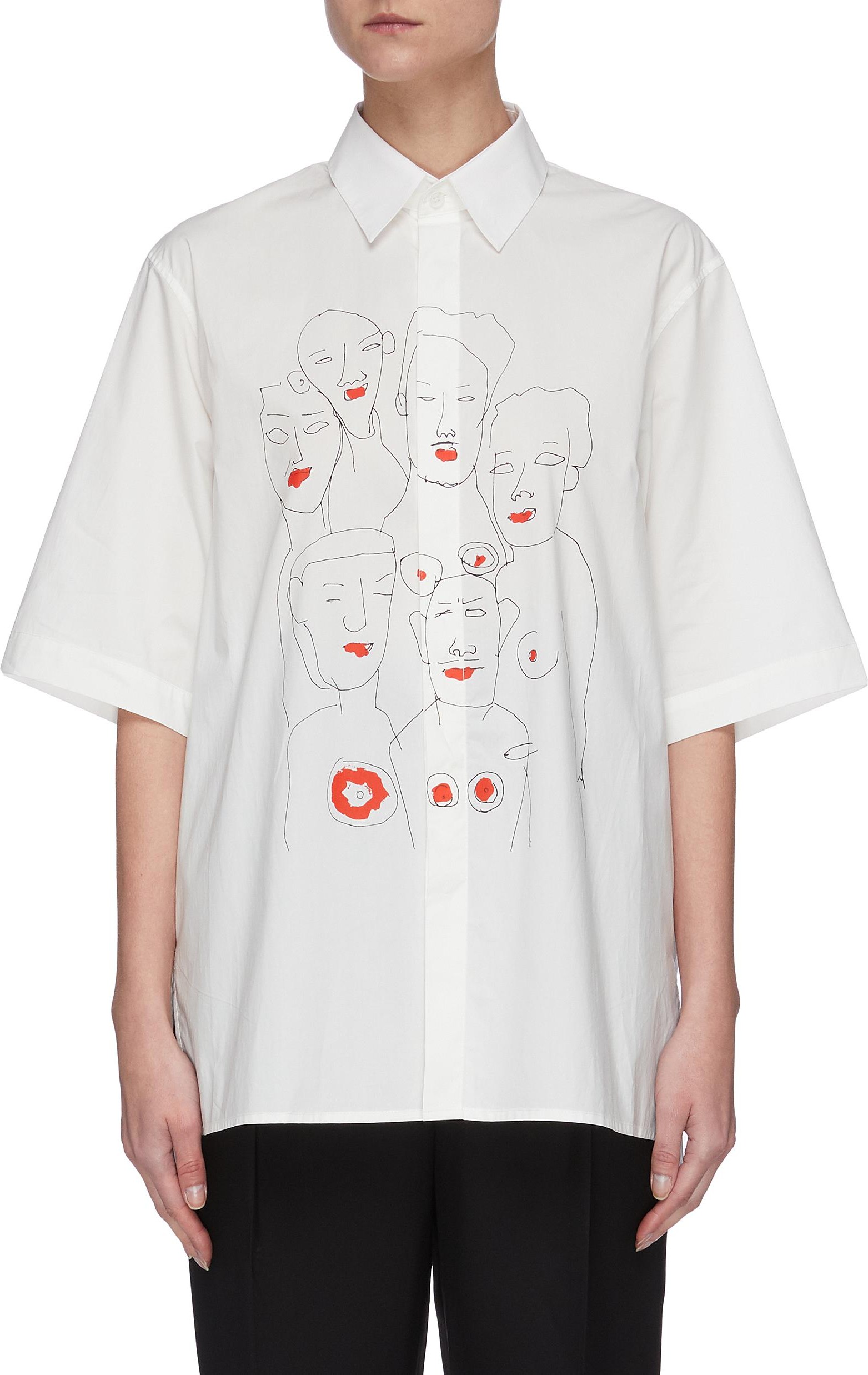 Sans Titre Graphic print placket shirt