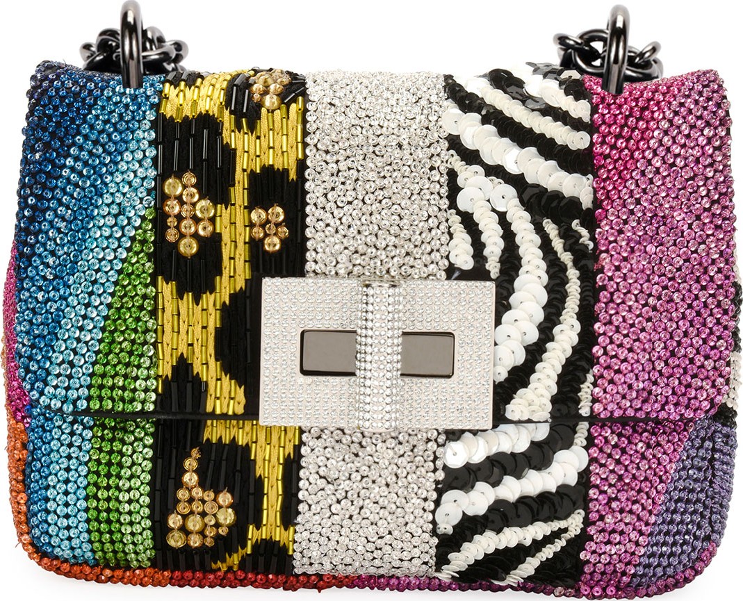 TOM FORD Natalia Large Soft Patchwork Crystal Shoulder Bag