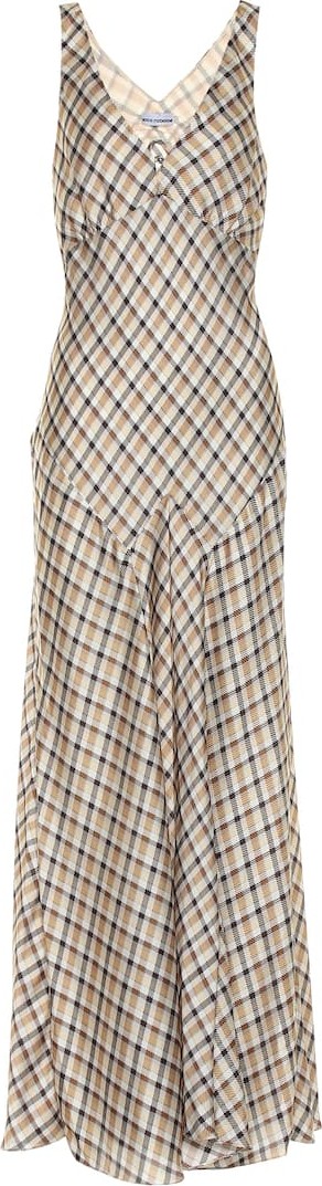 Paco Rabanne Checked satin dress