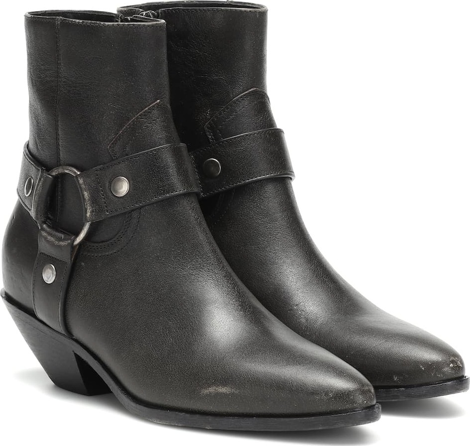 Saint Laurent West Harness leather ankle boots
