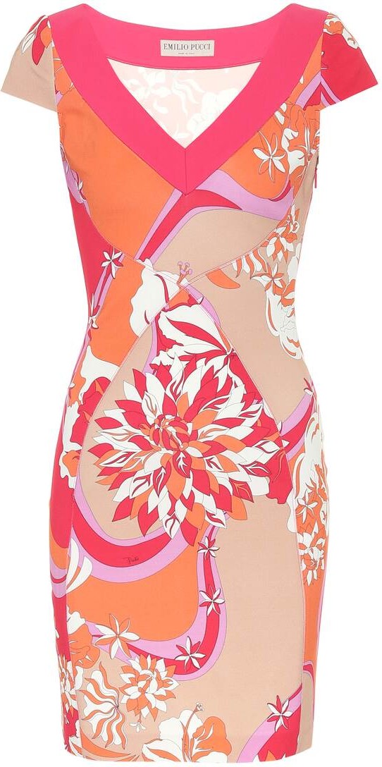 Emilio Pucci Printed stretch-crêpe dress