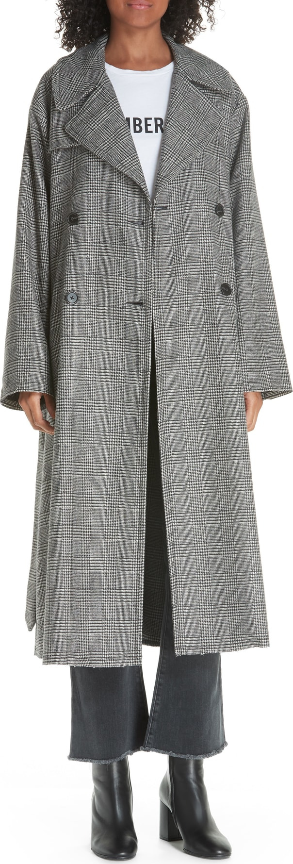 Nili Lotan Topher Plaid Wool Blend Coat