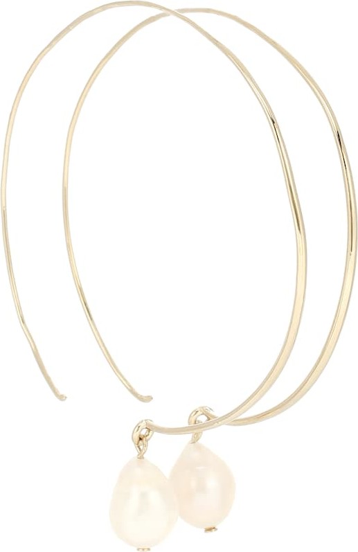 Jil Sander Pearl-embellished hoop earrings