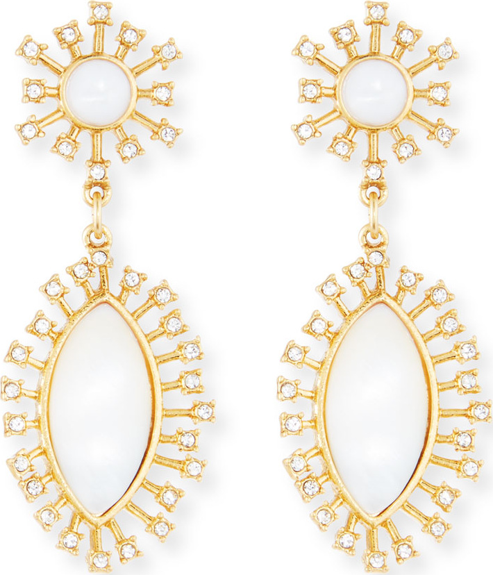 Sequin Mother-of-Pearl Burst Drop Earrings