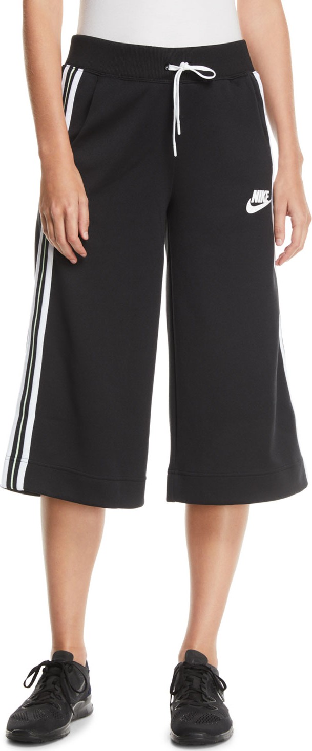 Nike Activewear Cropped Drawstring Track Pants w/ Racer Stripes