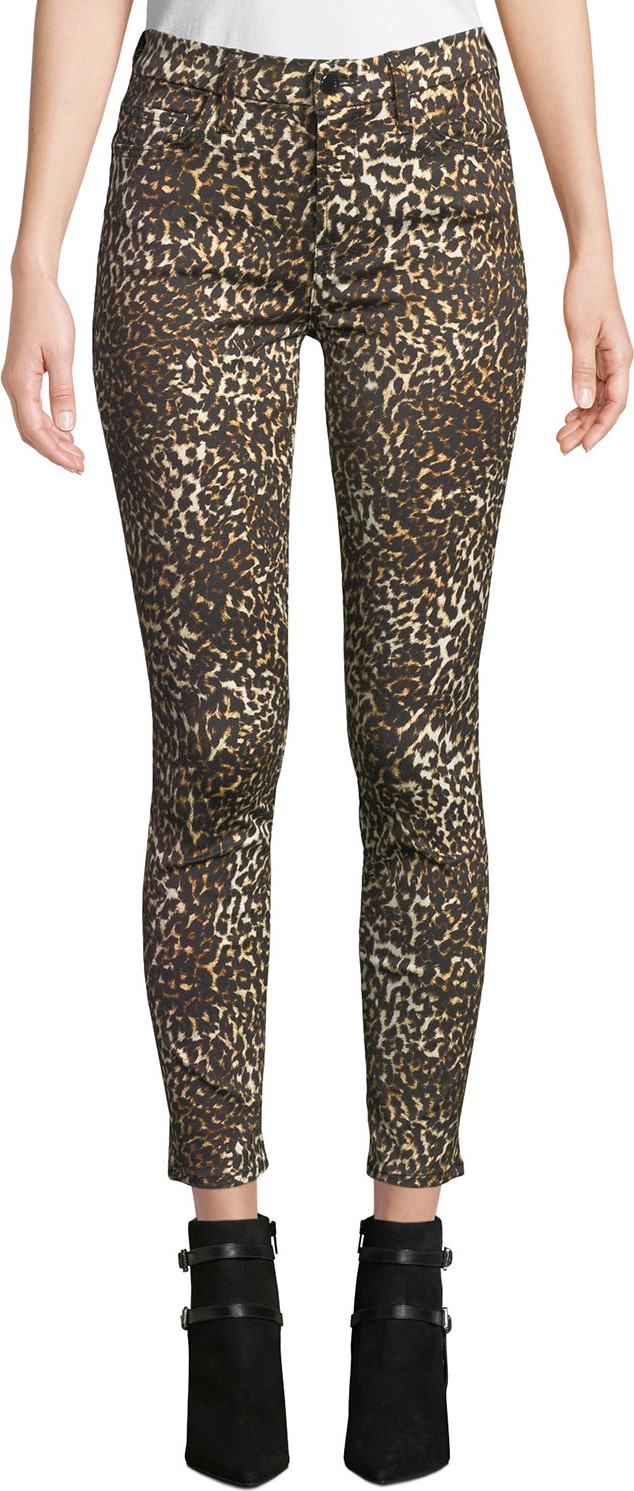 Jen7 Leopard-Print Skinny Ankle Jeans