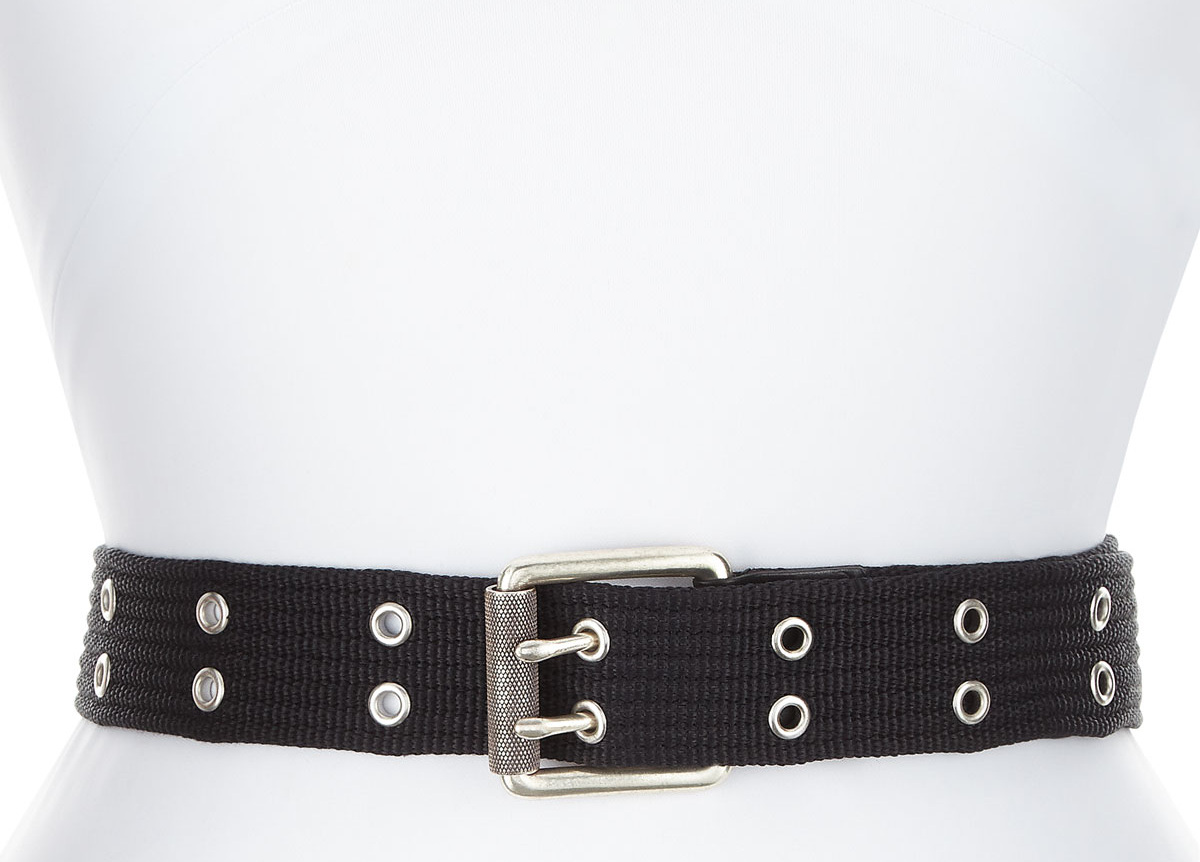 Rag & Bone Wes Web Belt w/ Silvertone Grommets