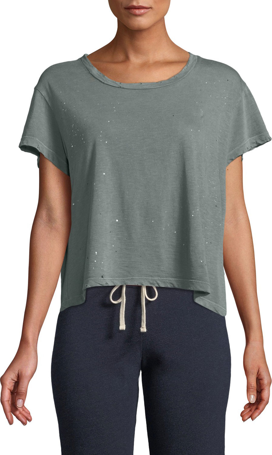 SUNDRY Splattered Distressed Crewneck Tee