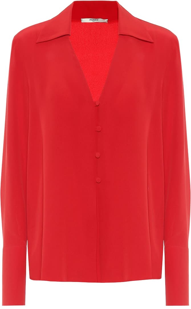 Fendi Silk-crêpe blouse