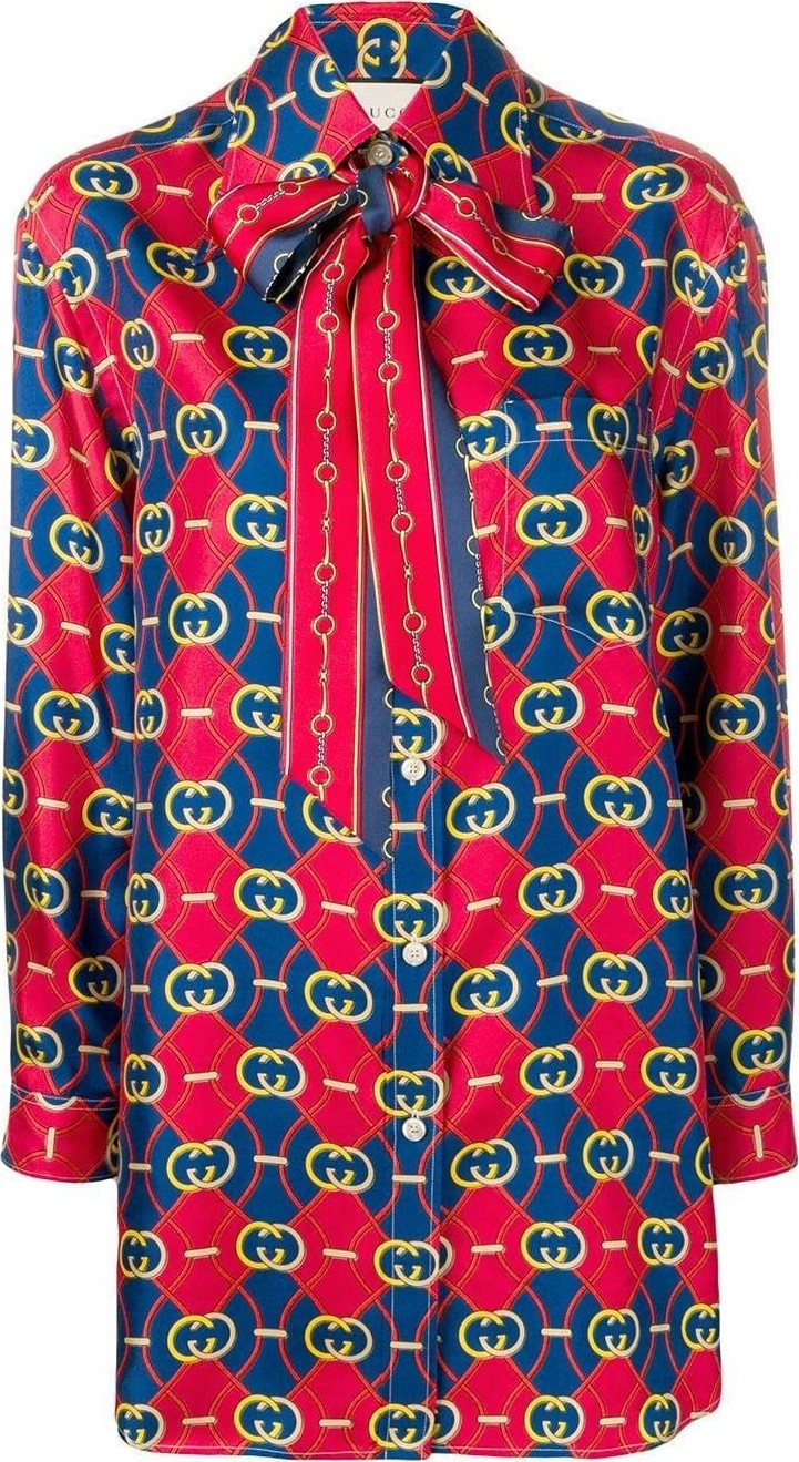 Gucci GG waves print shirt