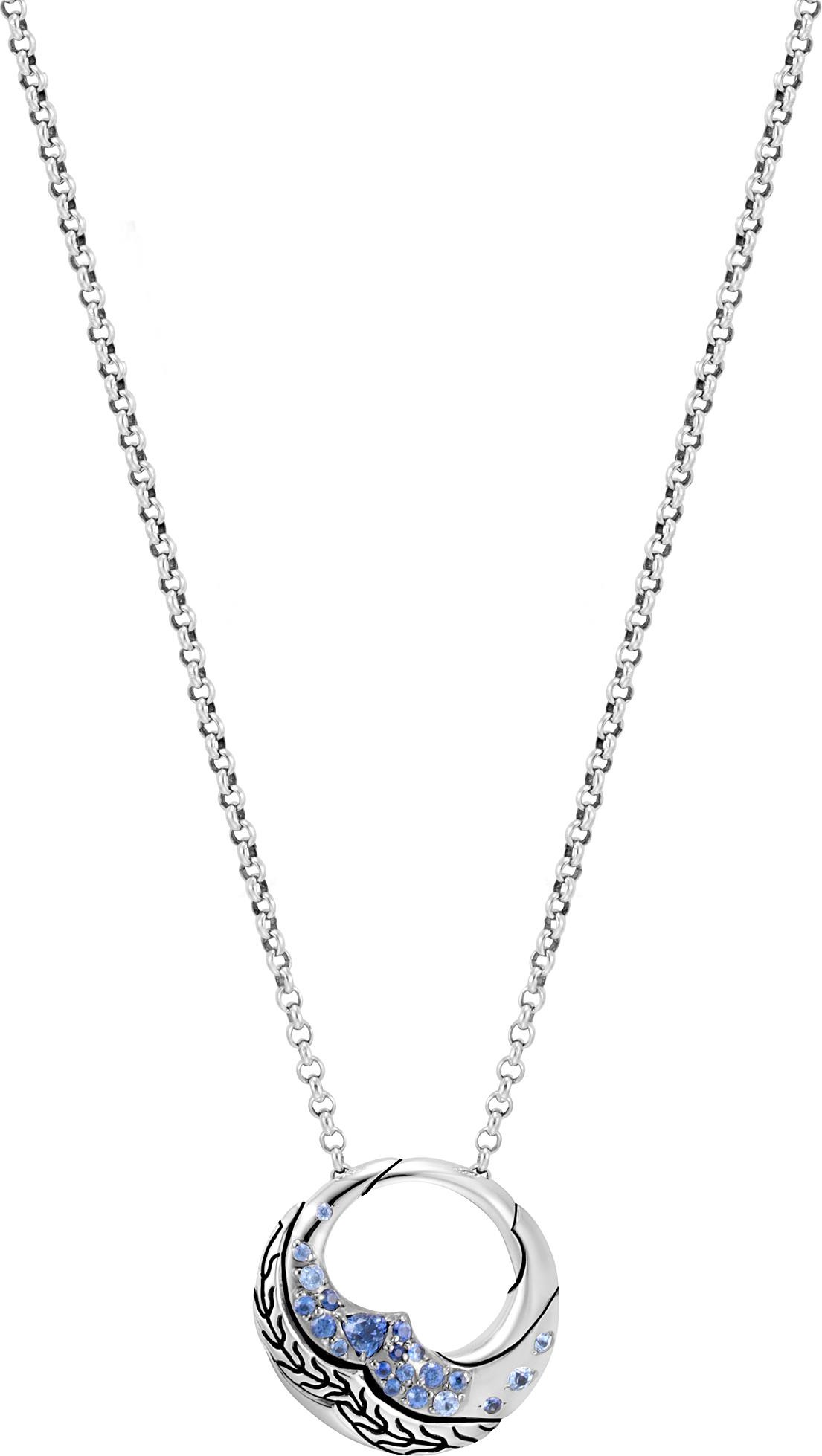 John Hardy 'Lahar' sapphire sterling silver mini Rolo chain necklace