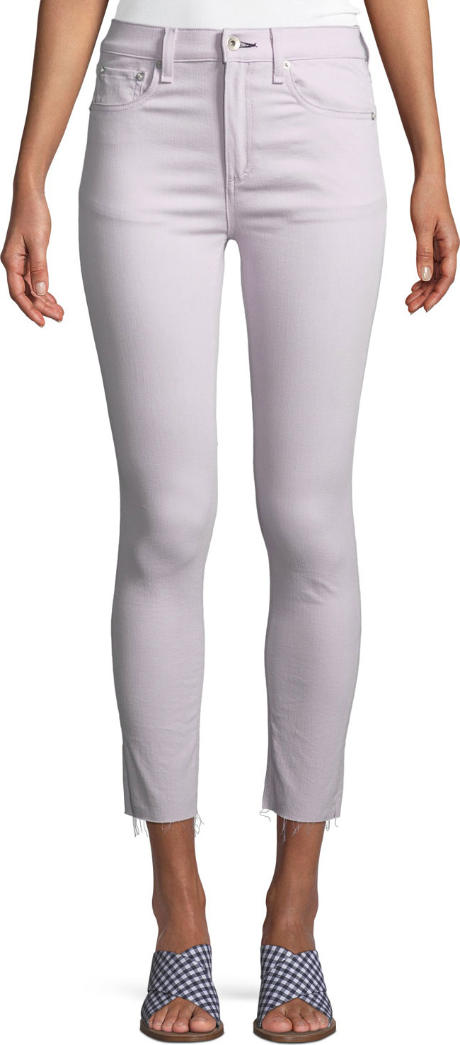 Rag & Bone Raw-Edge High-Rise Ankle Skinny Jeans