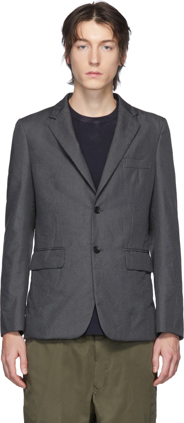 Comme des Garçons Homme Deux Grey Textured Sharkskin Blazer