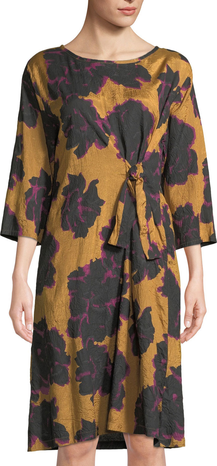 Masai Nonie Easy Floral-Print Dress with Tie