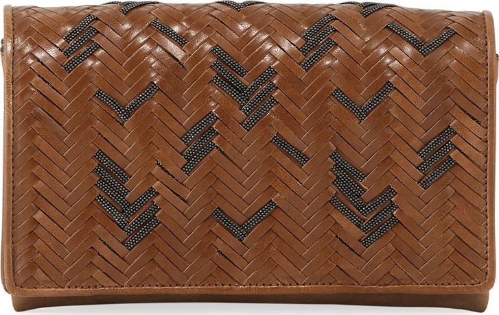 Brunello Cucinelli Woven Leather Crossbody Bag