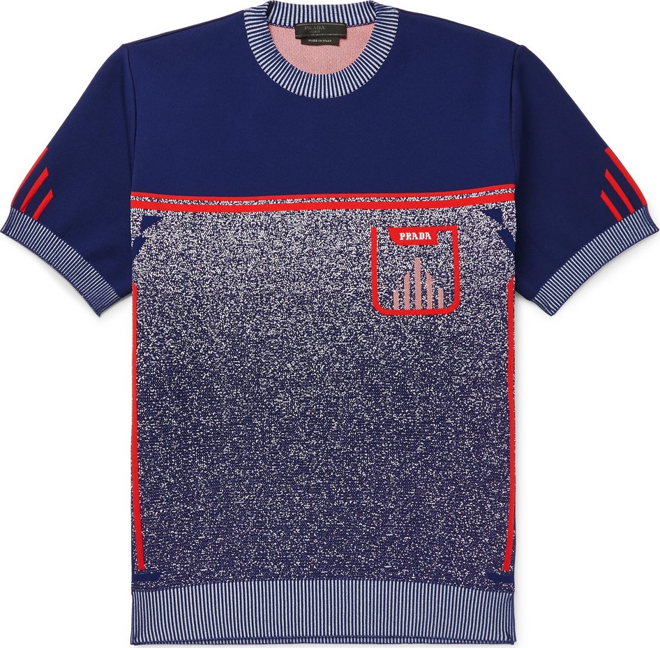 Prada Slim-Fit Mélange Knitted Sweater