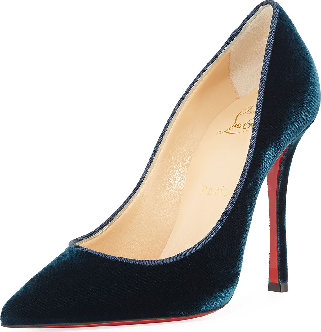Christian Louboutin Decoltish Velvet Red Sole Pump