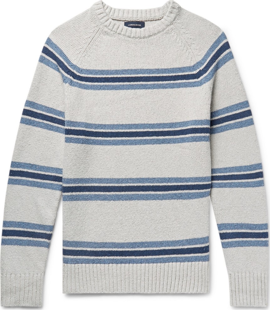J.Crew Striped Cotton-Blend Sweater