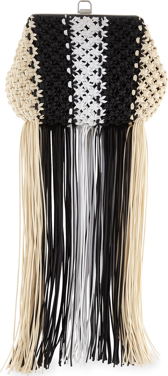 Proenza Schouler Frame Macrame Clutch Bag with Fringe