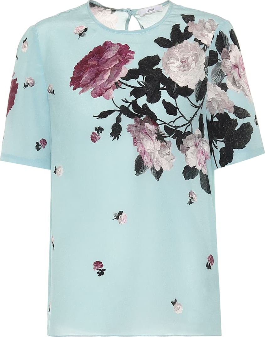 Erdem Armilla floral silk top