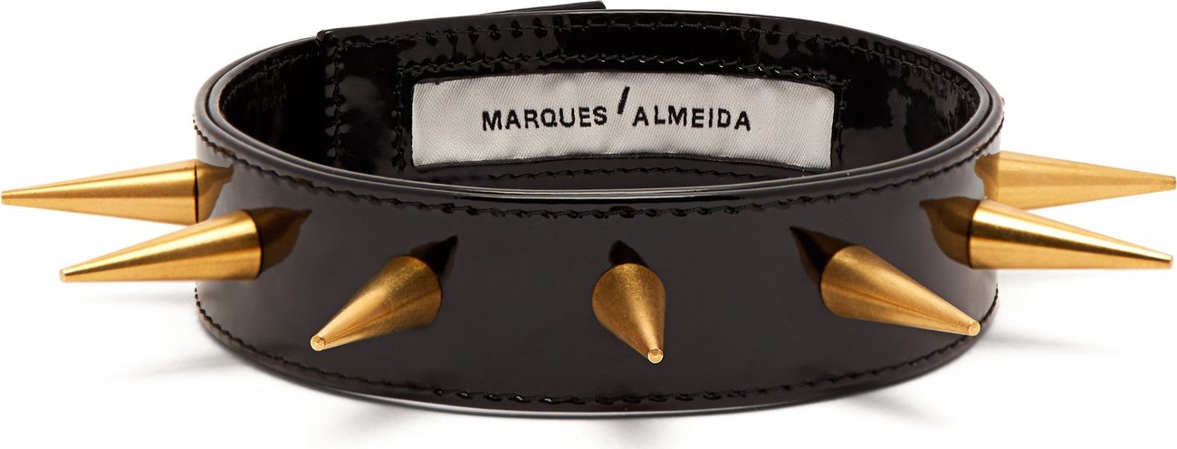 Marques'Almeida Spiked patent leather choker