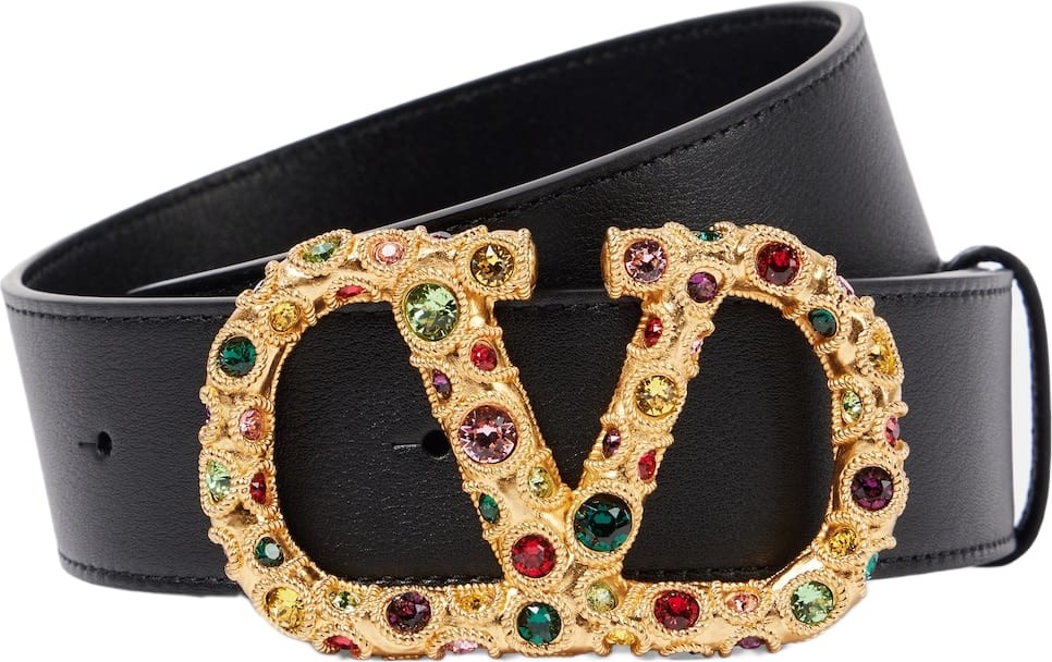 Valentino - VLogo Signature embellished leather belt
