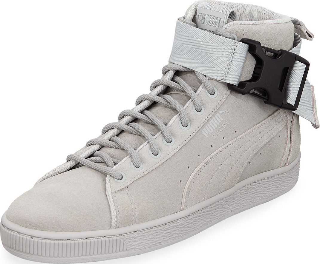PUMA Men's Suede Mid-Top Sneakers w/ Ankle Strap