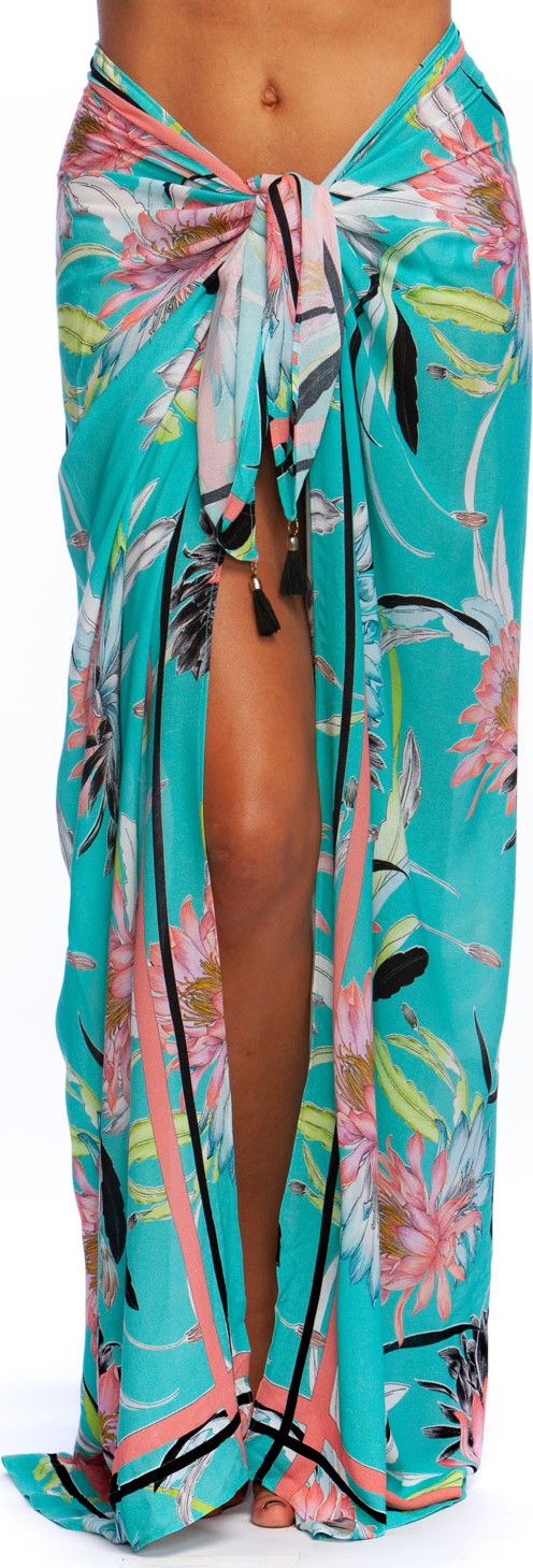 Trina Turk Shangri La Floral-Print Pareo Coverup