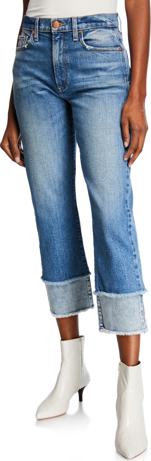 Alice + Olivia Amazing High-Rise Double-Hem Cropped Jeans