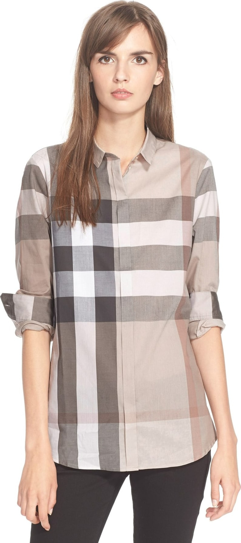 Burberry London England Check Print Cotton Shirt