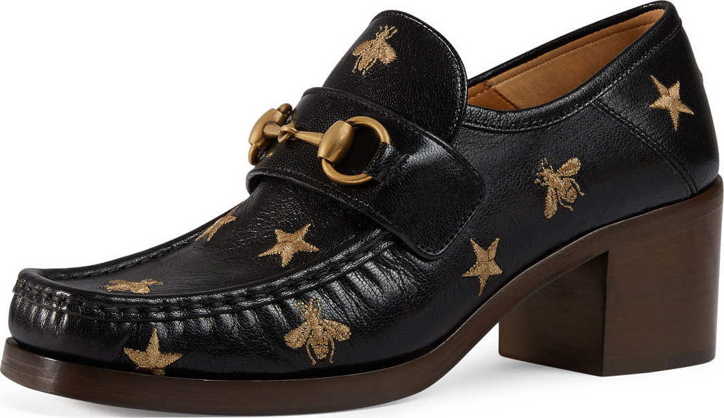 Gucci Embroidered leather Horsebit Loafer
